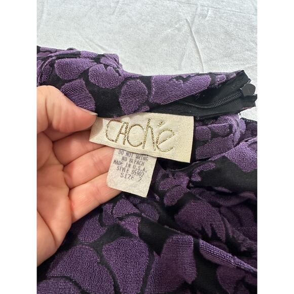 Cache Purple Turtle Neck Vintage Top Size 2 - Picture 4 of 6